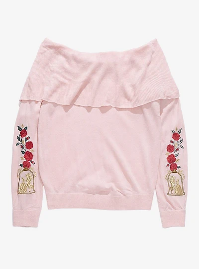 Disney Beauty & The Beast Foldover Girls Sweater
