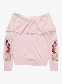 Disney Beauty & The Beast Foldover Girls Sweater