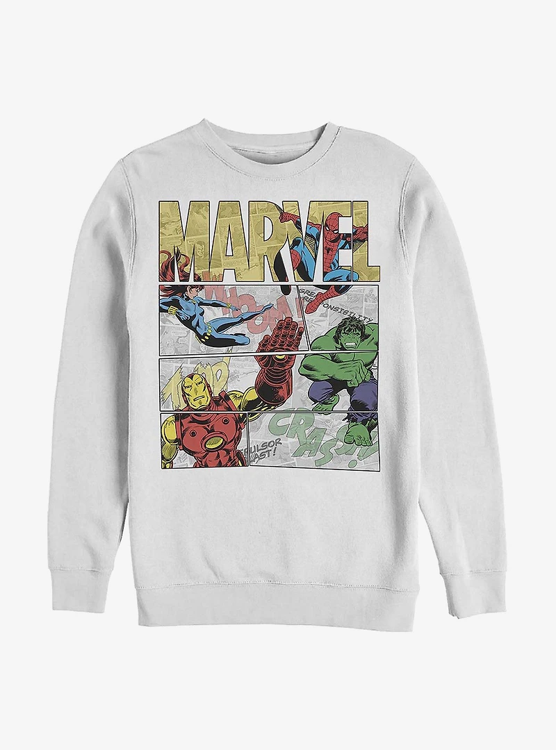Marvel Avengers Hero Panels Crew Sweatshirt