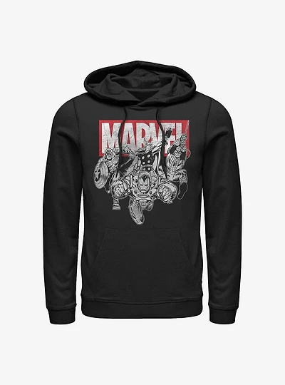 Marvel Avengers Character Pose Logo Hoodie