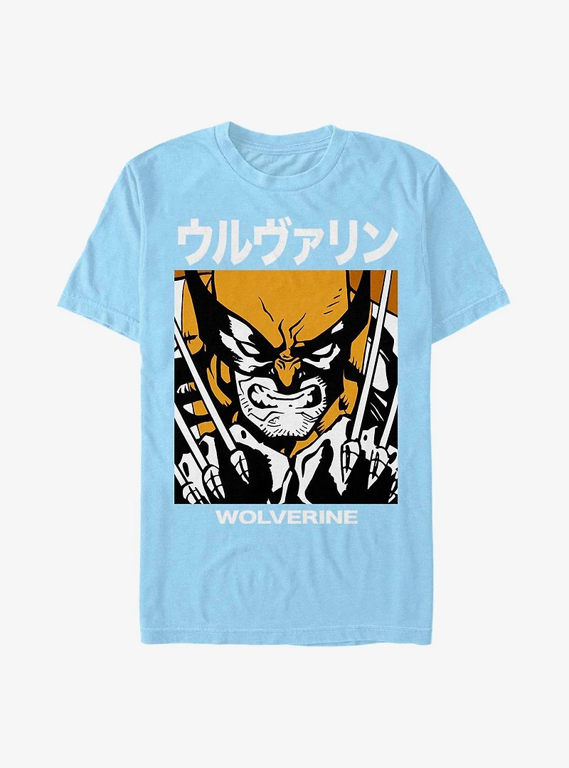 Marvel Wolverine Japanese Text Block T-Shirt