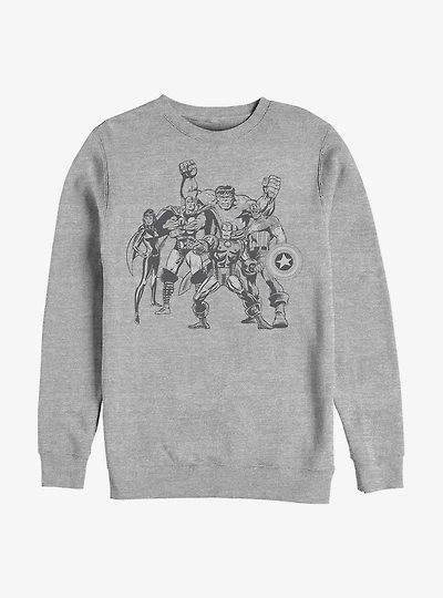 Marvel Avengers Retro Group Crew Sweatshirt