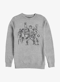 Marvel Avengers Retro Group Crew Sweatshirt
