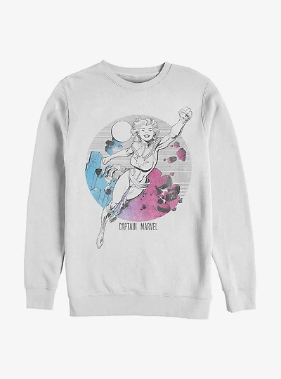 Marvel Captain Comic Cityscape Crew Sweatshirt