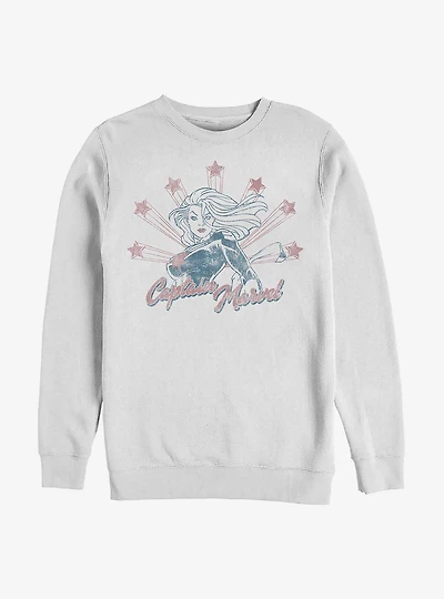 Marvel Captain Marvel Retro Stars Crew Sweatshirt