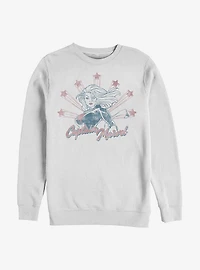 Marvel Captain Marvel Retro Stars Crew Sweatshirt