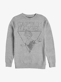 Marvel Captain Marvel Vintage Line Frame Crew Sweatshirt
