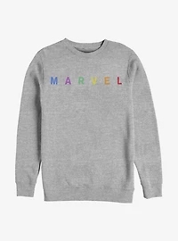Marvel Simple Logo Rainbow Emblem Crew Sweatshirt