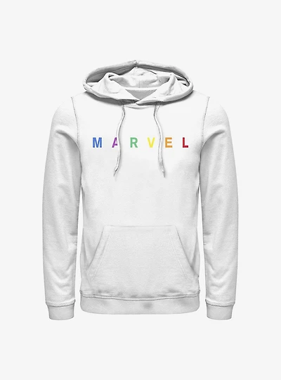 Marvel Simple Logo Rainbow Emblem Hoodie
