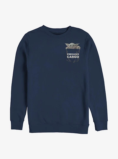 Star Wars The Mandalorian Child Badge Precious Cargo Crew Sweatshirt