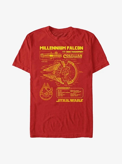 Star Wars Falcon Schematic T-Shirt