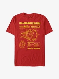 Star Wars Falcon Schematic T-Shirt