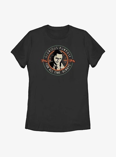 Marvel Loki Circle Stamp Womens T-Shirt