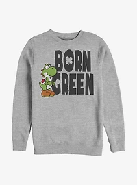 Nintendo Mario Born Green Crew Sweatshirt