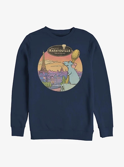 Disney Pixar Ratatoiulle Le Rat Parisian Crew Sweatshirt