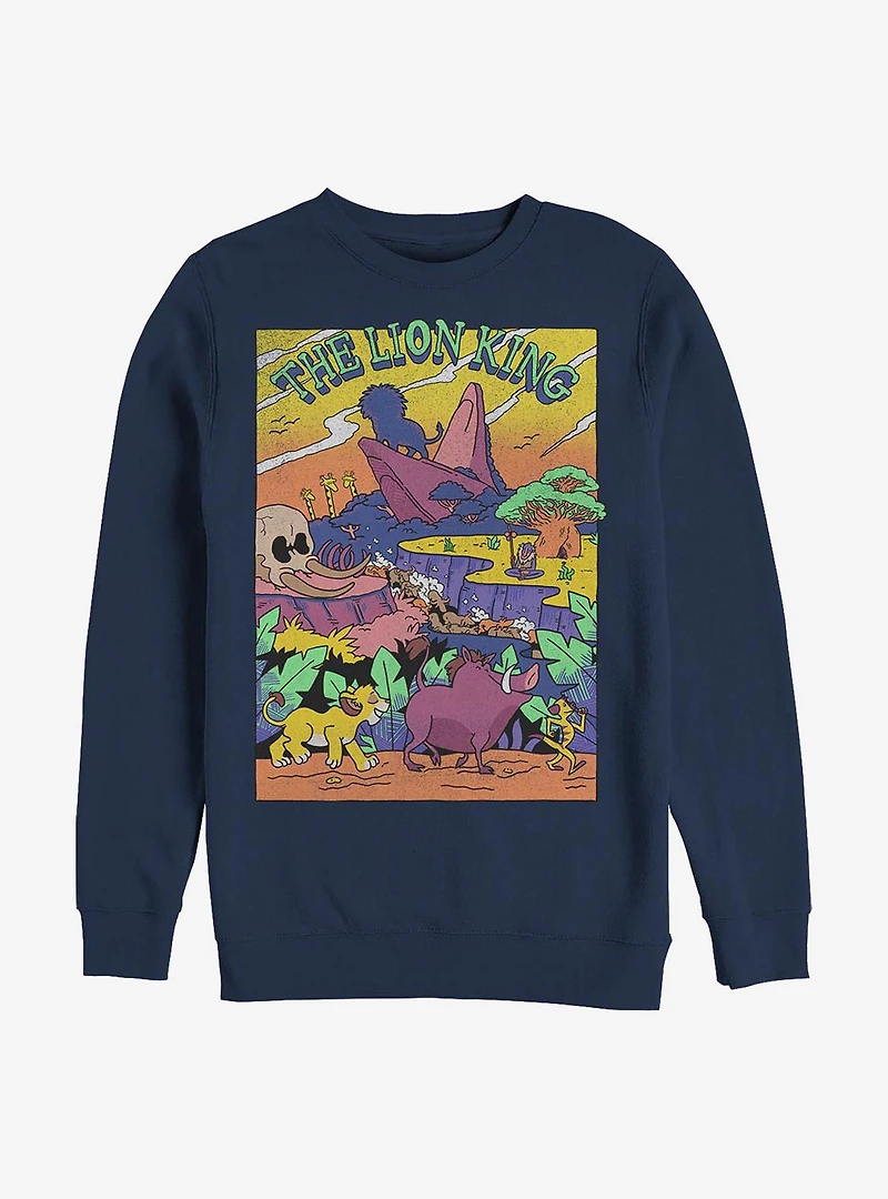Disney The Lion King Lion Poster Crew Sweatshirt
