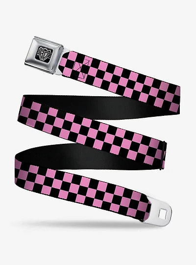 Checker Print Seatbelt Belt Baby Pink