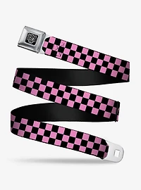 Checker Print Seatbelt Belt Baby Pink