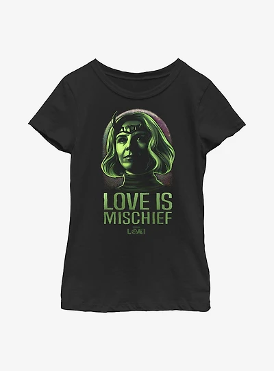 Marvel Loki Love Is Mischief Sylvie Youth Girls T-Shirt