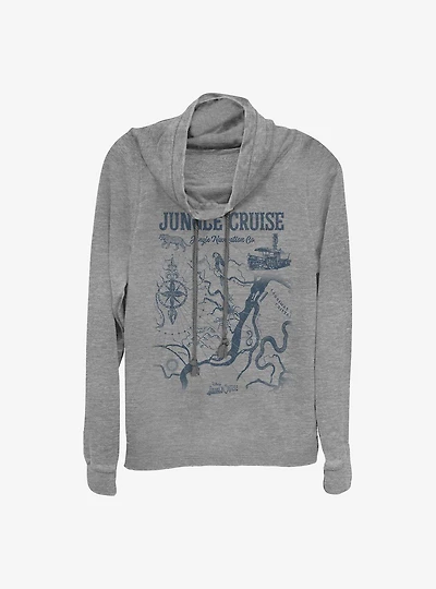 Disney Jungle Cruise Map Cowlneck Long-Sleeve Girls Top