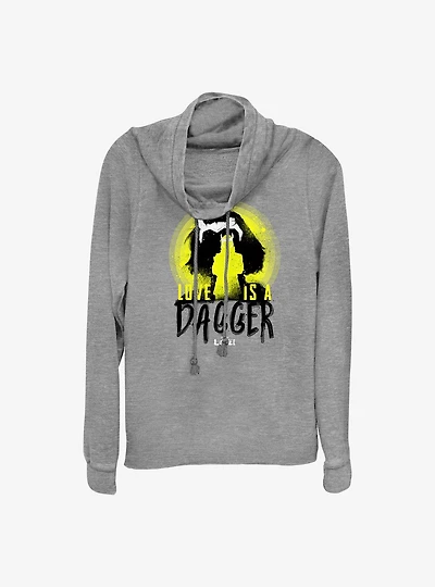 Marvel Loki Love Is A Dagger Cowlneck Long-Sleeve Girls Top