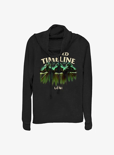 Marvel Loki Sacred Timeline Cowlneck Long-Sleeve Girls Top
