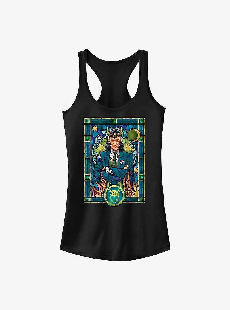 Marvel Loki Stained Glass Window Girls Tank