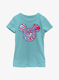 Disney Mickey Mouse Tie Dye Americana Youth Girls T-Shirt