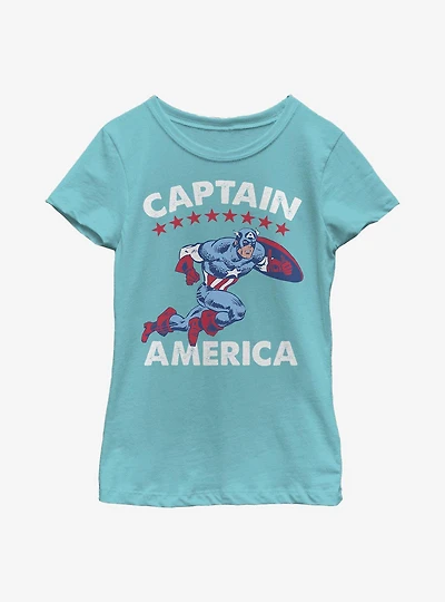 Marvel Captain America Americana Youth Girls T-Shirt