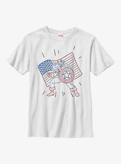 Marvel Captain America Neon Cap Youth T-Shirt