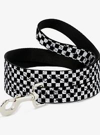 Distressed Checker Print Dog Leash