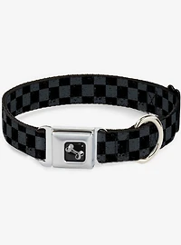 Distressed Checker Print Seatbelt Dog Collar