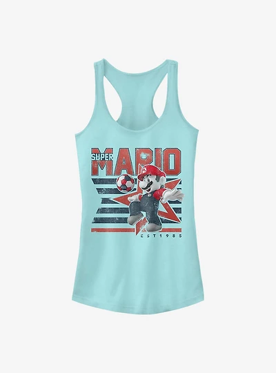 Nintendo Mario Soccer Stripes Girls Tank