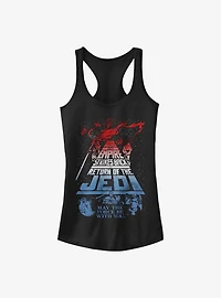 Star Wars Jedi Red White And Blue Title Girls Tank