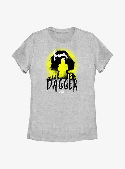 Marvel Loki Love Is A Dagger Silhouettes Womens T-Shirt