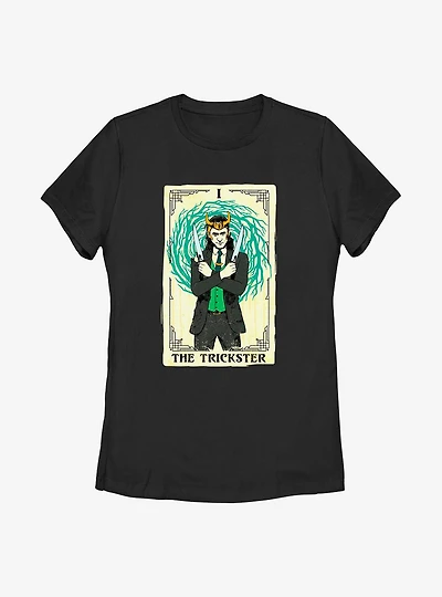 Marvel Loki Trickster Tarot Card Womens T-Shirt