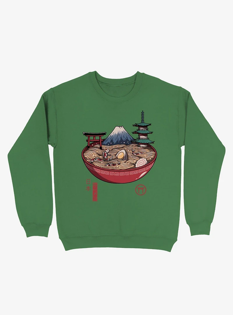 A Japanese Ramen Kelly Green Sweatshirt