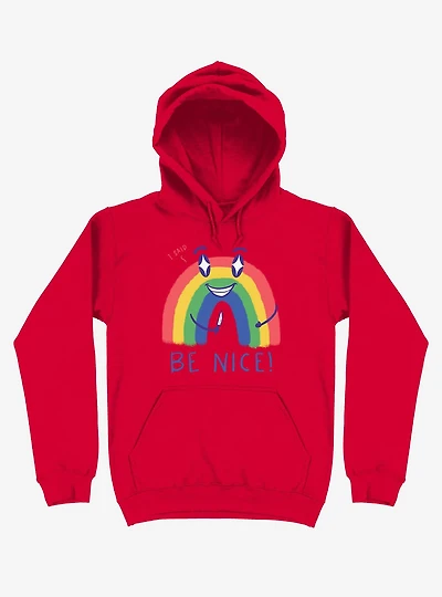 Rainbow Knife Be Nice 2.0 Red Hoodie