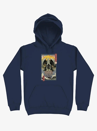 Ocean Cthulhu Edo Navy Blue Hoodie