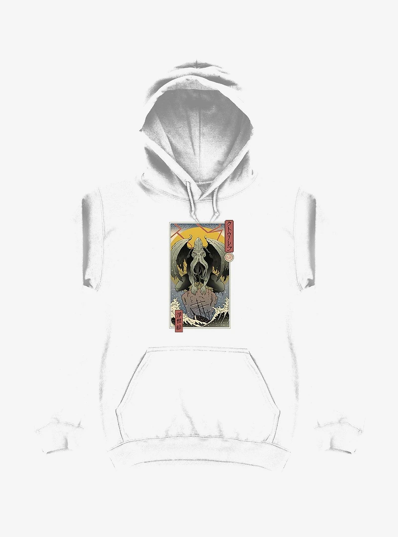 Ocean Cthulhu Edo White Hoodie