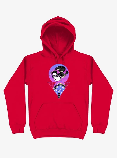 Neon Geisha Wave Red Hoodie