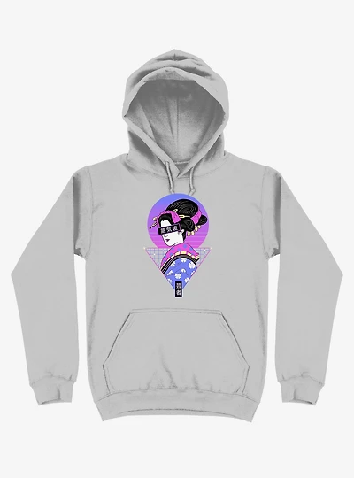 Neon Geisha Wave Silver Hoodie