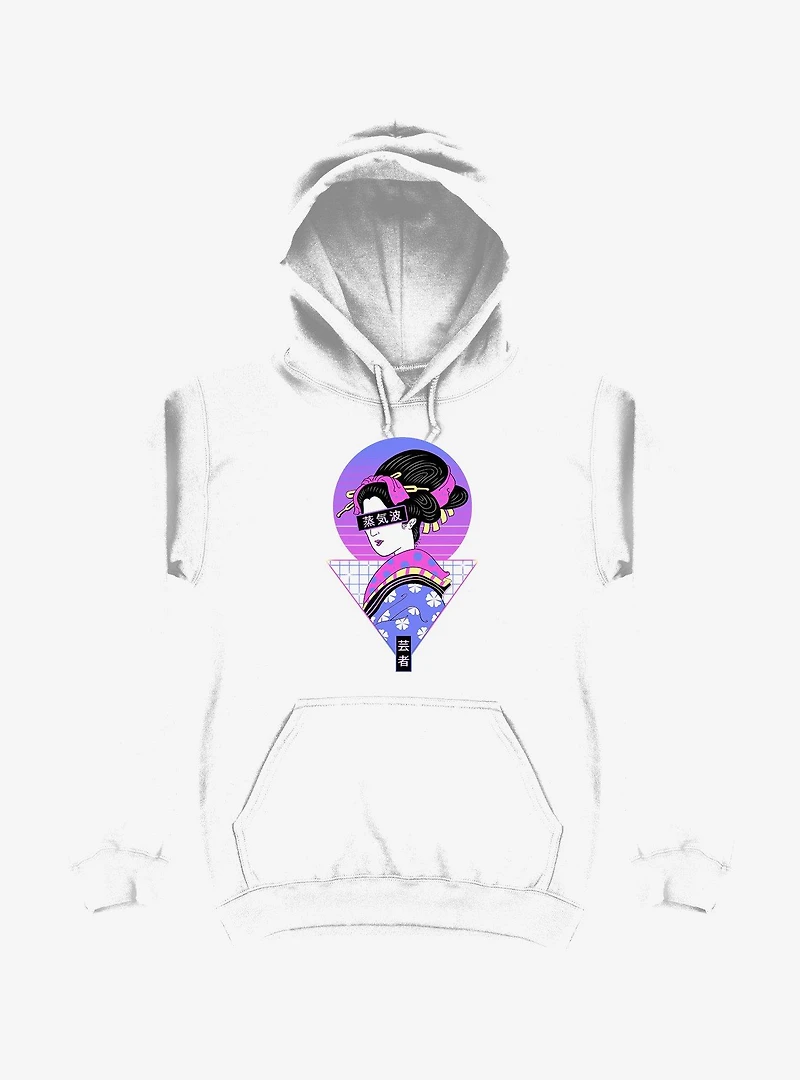 Neon Geisha Wave White Hoodie
