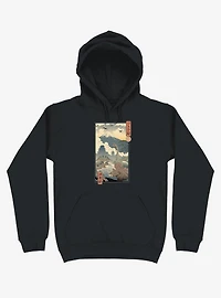 Dinosaurs Jurassic Ukiyo-e Black Hoodie