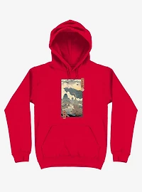 Dinosaurs Jurassic Ukiyo-e Red Hoodie