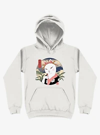 Cat Neko Geisha White Hoodie