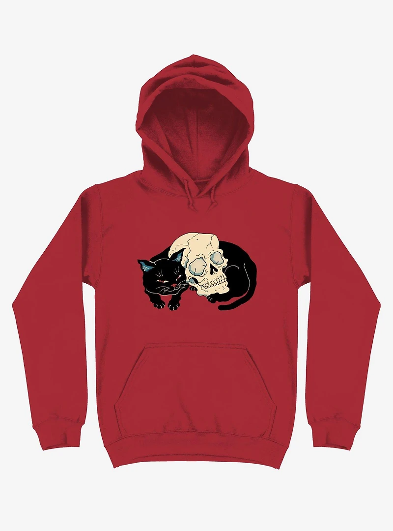 Cat Neko Skull Red Hoodie