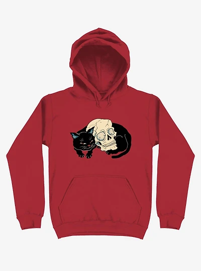 Cat Neko Skull Red Hoodie