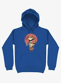 Orange Shinobi Cat Royal Blue Hoodie