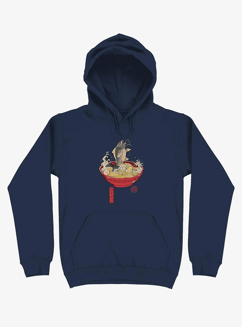 Fish Ramen Navy Blue Hoodie